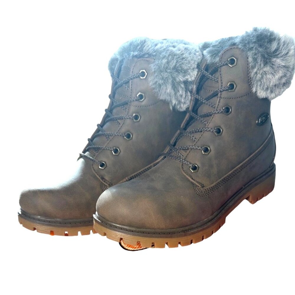 Lugz Womens Rucker Hi Fur‎ Boots Size 9M Walnut Slip-Resistant Lugz Footwear